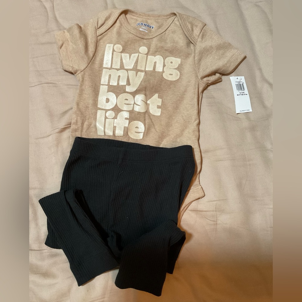 Old Navy Beige Graphic Onesie